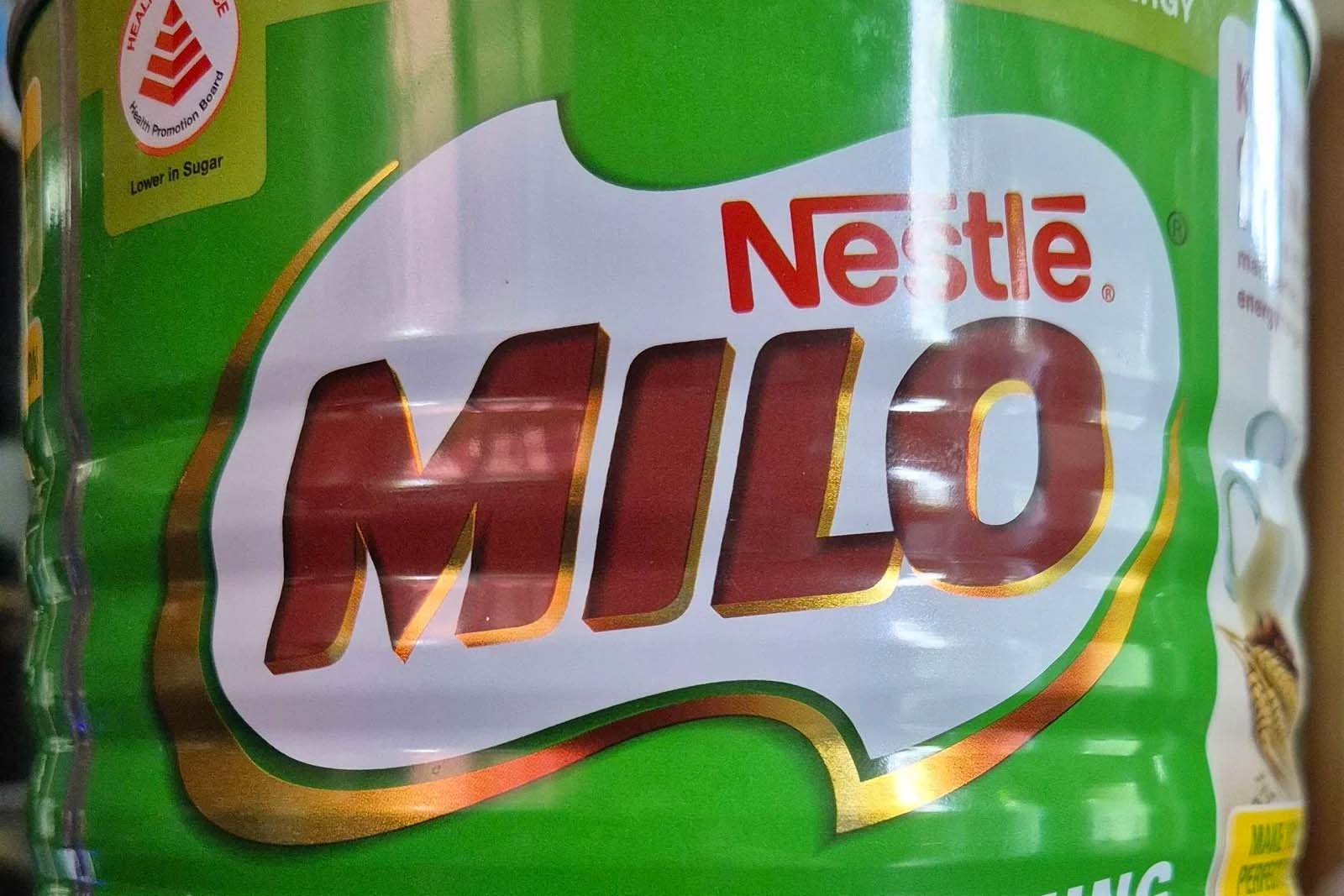 Close up of a can of Nestle Milo powder