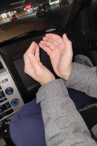 "This much stale bread. Soak it and drain the liquid" Hand measurement for stale bread